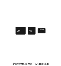 Illustration Vector Graphic of key shortcut for Security Keys (ctrl + alt + delete) Keyboard shortcuts in Laptop