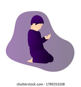 Illustration vector graphic of kid praying.
Perfect to use for social media content or website content.