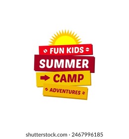 Illustration vector graphic of kids summer camp colour full logo design template

