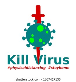illustration vector graphic of kill the virus good for health service advertisements