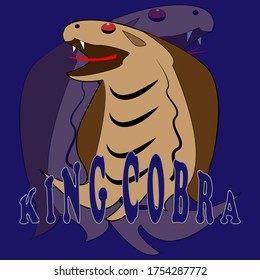Ilustración vectorial gráfico del diseño del logotipo de la mascota de cobra real. logotipo de mascota de serpientes