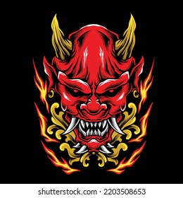 Illustration vector graphic king of devil,can be used as a poster,logo,merch,t-shirt design,etc