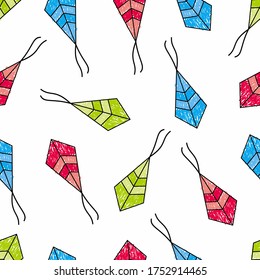 illustration vector graphic of kites seamless pattern