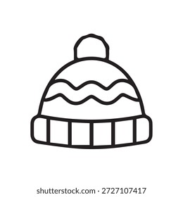 Illustration, Vektorgrafik von Gestricktem Winterhut Symbol