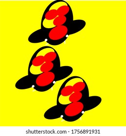 illustration vector graphic of koi fish concept design with yellow or red background