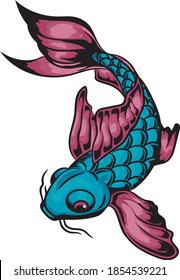 illustration vector graphic of koi fish. perfect for t shirt design, tatto, logo etc
