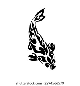 illustration vector graphic of koi fish tribal design for tattoo, symbol, logo and other