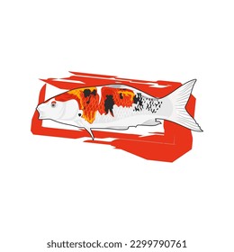 Illustration vector graphic of koi fish.suitable for logo design, book design, clothing design