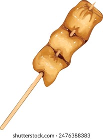 illustration vector graphic of korean street food named Odeng. perfect for culinary poster design.
