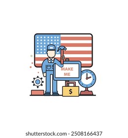 Ilustración Vector Gráfico del Día del Trabajo
