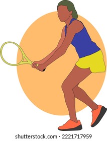 Ilustración vectorial gráfico de la toma de Lady Tennis, adecuado para recursos de logotipo o diseño 