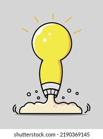 Illustration vector graphic of Lamp Rocket, good for shirt design.