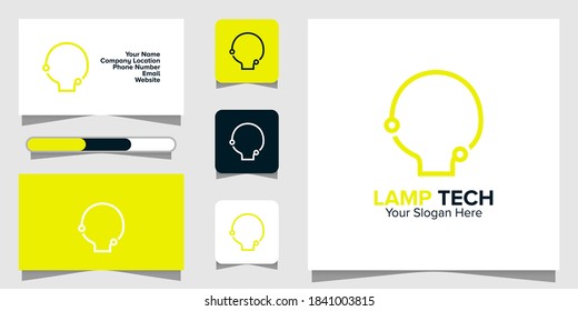 Illustration Vector Graphic of Lamp Tech Logo. Perfect to use for Technology Company