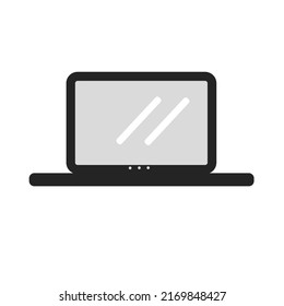 Illustration vector graphic of laptop with blank scree. Digital device icon,graphic with minimal desig,black line color.