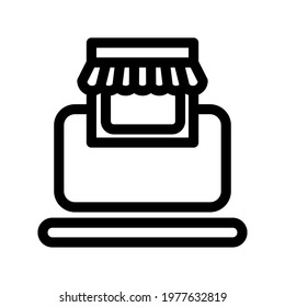 Illustration Vector graphic of laptop icon. Fit for gadget, electronic, device, network, communication etc.