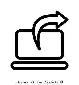 Illustration Vector graphic of laptop icon. Fit for gadget, electronic, device, network, communication etc.