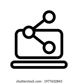Illustration Vector graphic of laptop icon. Fit for gadget, electronic, device, network, communication etc.
