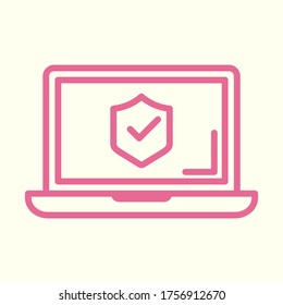 Illustration vector graphic of laptop secure icon