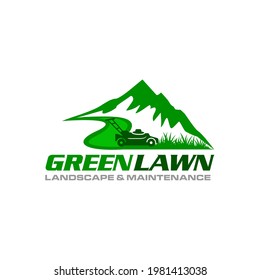 Illustration vector graphic of lawn care, landscape, grass concept logo design template
 