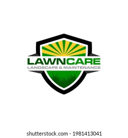 Illustration vector graphic of lawn care, landscape, grass concept logo design template
 