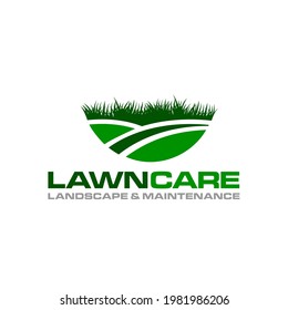 Illustration vector graphic of lawn care, landscape, grass concept logo design template
 