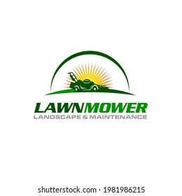 Illustration vector graphic of lawn care, landscape, grass concept logo design template
 