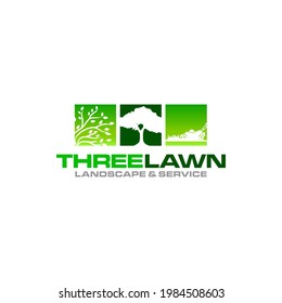 Illustration vector graphic of lawn care, landscape, grass concept logo design template
 