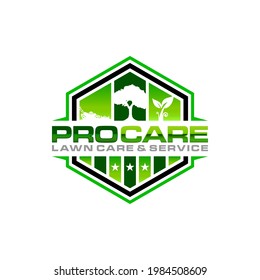 Illustration vector graphic of lawn care, landscape, grass concept logo design template
 