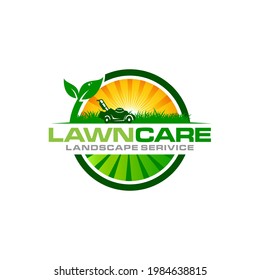 Illustration vector graphic of lawn care, landscape, grass concept logo design template
 