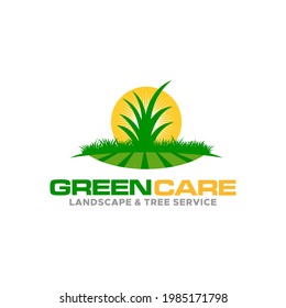 Illustration vector graphic of lawn care, landscape, grass concept logo design template
 