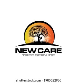 Illustration vector graphic of lawn care, landscape, grass concept logo design template
 
