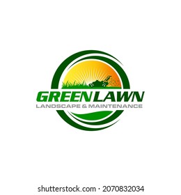 Illustration vector graphic of lawn care, landscape, grass concept logo design template
 