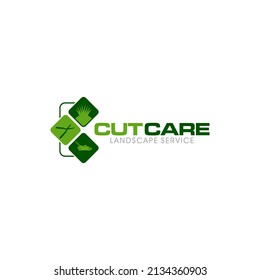 Illustration vector graphic of lawn care, landscape, grass concept logo design template
 