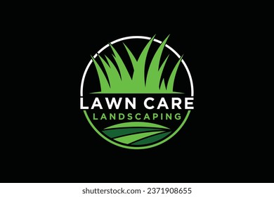 Illustration vector graphic of lawn care, landscape, grass concept logo design template
