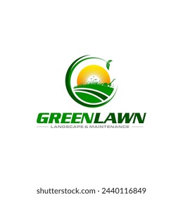 Illustration vector graphic of lawn care, landscape services, grass care concept logo design template