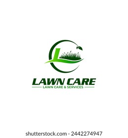 Illustration vector graphic of lawn care, landscape services, grass care concept logo design template