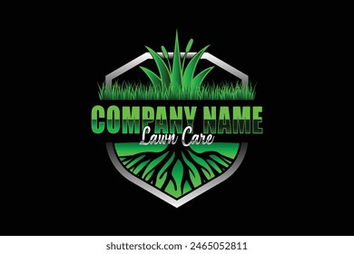  Illustration vector graphic of lawn care with Lawn mower home service black background, landscape, grass concept logo design template