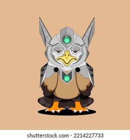 Illustration Vector Graphic Of Lazy Hawk Transform To Guardian Unierse Good For Design T shirt for Children, Poster and Mascot