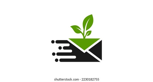 illustration vector graphic of leaf amplope