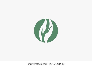 Illustration vector graphic of leaf in circle. Good for logo