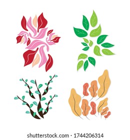 Illustration vector graphic of leaf or floral. Perfect for feminine product and background texture.