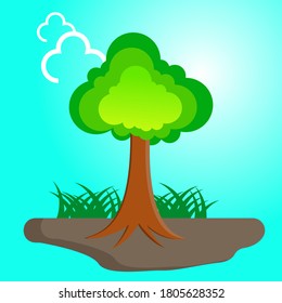 illustration vector graphic leaf and tree