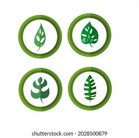 ilustración vectorial gráfico de hojas icono en círculo perfecto para el logotipo de su empresa etc.