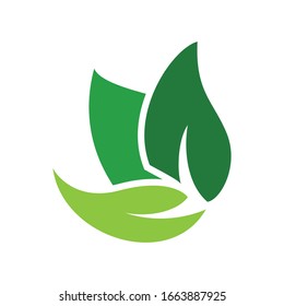 Illustration vector graphic of leaves isolated in white background perfect for natural logo 