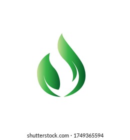 Illustration vector graphic of leaves like a drop of water isolated in white background perfect for natural logo 