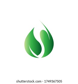 Illustration vector graphic of leaves like a drop of water isolated in white background perfect for natural industrial logo