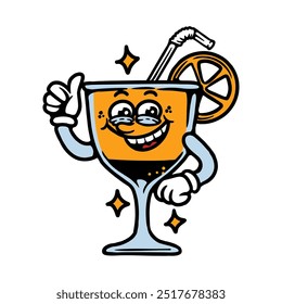 Illustration vector graphic of LEMON COCKTAILS CARTOON CHARACTER VECTOR ILLUSTRATION for apparel design merchandise, such as logos on product packaging