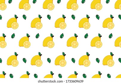 Illustration Vector Graphic Of Lemon Seamless Pattern, Suitable For A Fruit-Themed Background