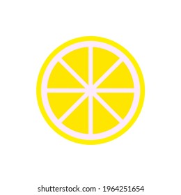 illustration vector graphic of lemon slice, isolated on white background