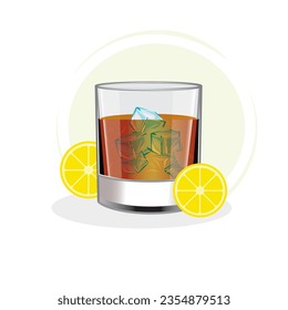 Gráfico de vectores de ilustración de té limón